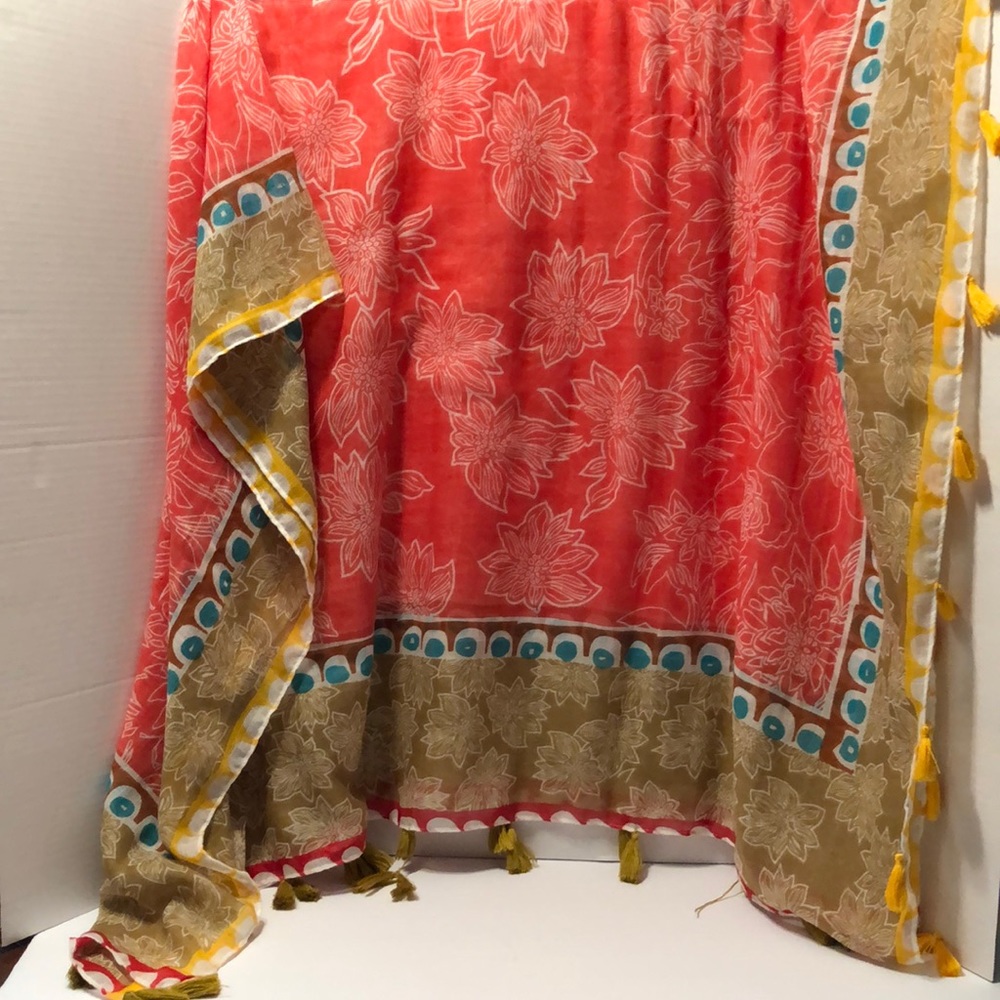 Tasseled multi colored beach wrap